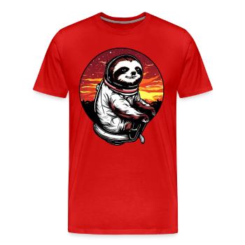 Faulenzer im Weltraum im Sonnenuntergang - Männer Premium Bio T-Shirt - Rot - Vorne - Damien (186cm)