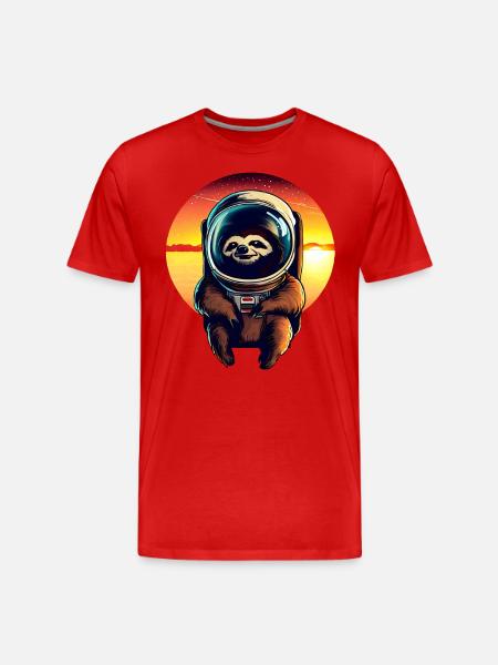 Lazyer in space at sunset - Men's Premium Organic T-Shirt - red