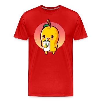 Refreshing mango enjoys mango juice - Men's Premium Organic T-Shirt - red - Front - Damien (186cm)