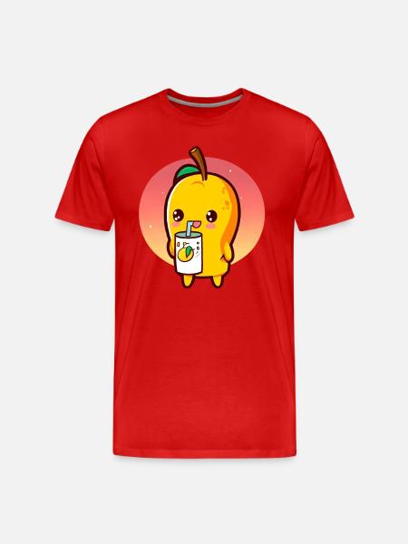 Refreshing mango enjoys mango juice - Men's Premium Organic T-Shirt - red