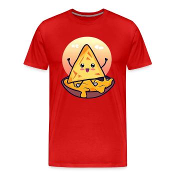 Chips de nacho dans un bain de fromage crémeux - T-shirt bio Premium Homme - rouge - Devant - Damien (186cm)
