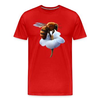 Abeille sur fleur - T-shirt bio Premium Homme - rouge - Devant - Damien (186cm)