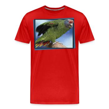 The Red-tailed Parrot - Men's Premium Organic T-Shirt - red - Front - Damien (186cm)