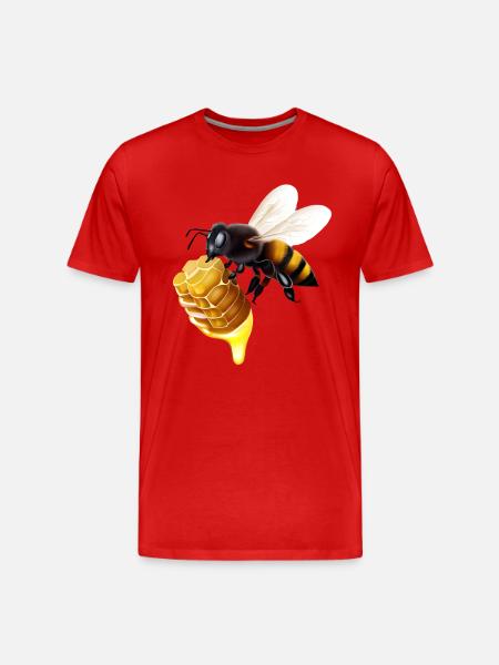 Bee with honeycomb - Men's Premium Organic T-Shirt - red
