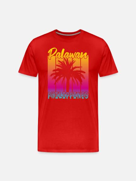 Palawan Philippines Sunset - Men's Premium Organic T-Shirt - red