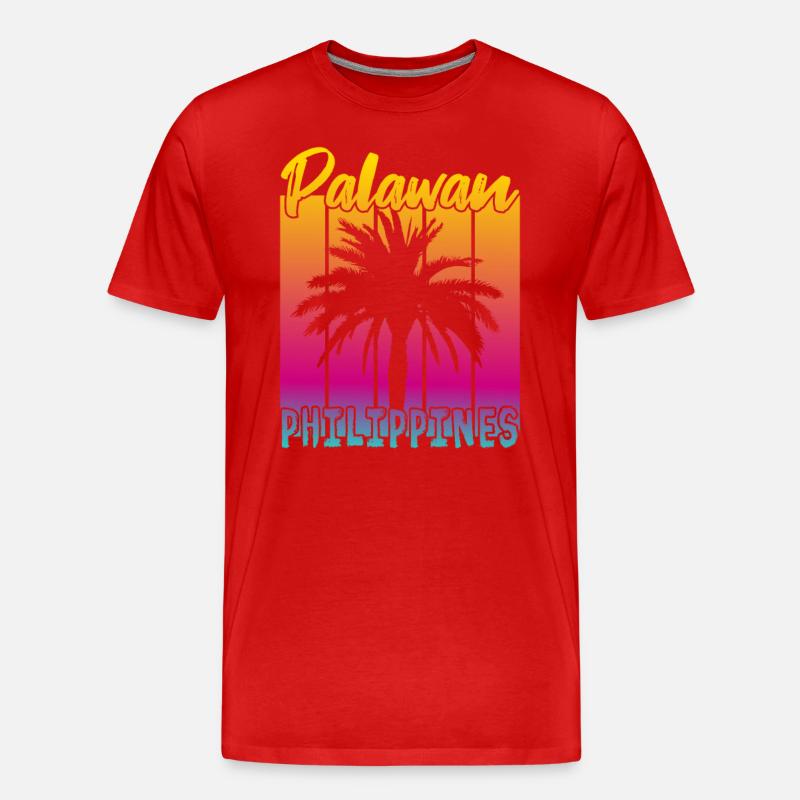 Palawan Philippines Coucher de soleil - T-shirt bio Premium Homme - rouge
