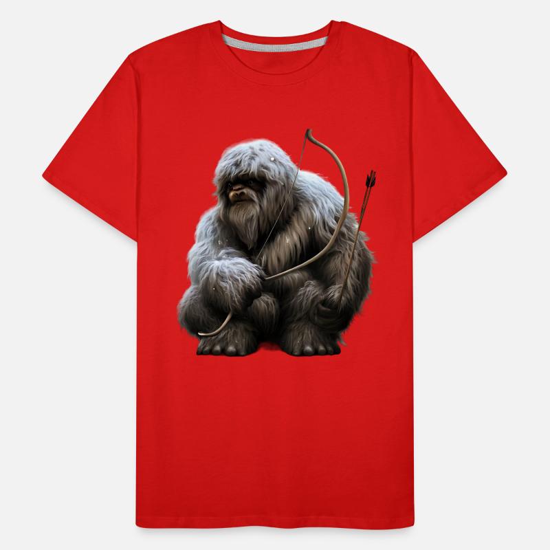 Yéti avec arc et flèches T-shirt bio Premium Homme