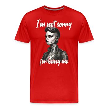 Proud of my individuality - Men's Premium Organic T-Shirt - red - Front - Damien (186cm)