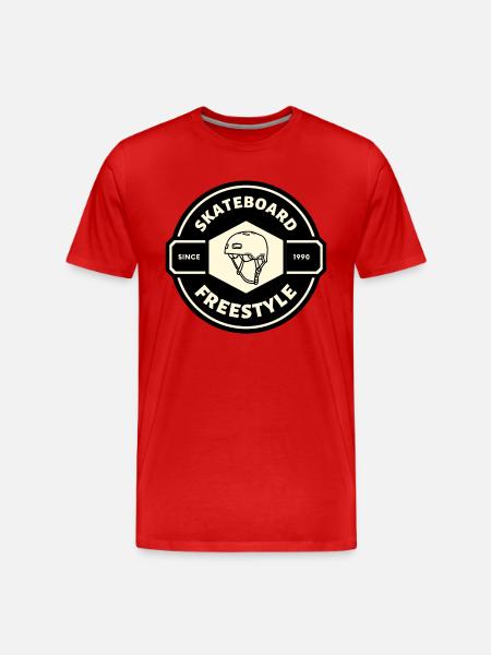 SKATEBOARD FREESTYLE X WHITE HELMET - Men's Premium Organic T-Shirt - red