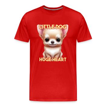 Kleiner Chihuahua mit großem Herzen - Männer Premium Bio T-Shirt - Rot - Vorne - Damien (186cm)
