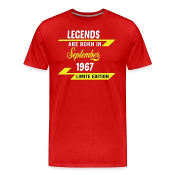 LEGENDS ARE BORN IN 1967 BIRTHDAY GIFT copy - Men's Premium Organic T-Shirt - red - Front - Damien (186cm)