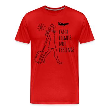 Prendre des vols, pas des sentiments - T-shirt bio Premium Homme - rouge - Devant - Damien (186cm)