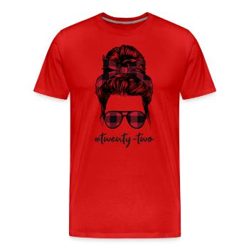 #twenty-two - Männer Premium Bio T-Shirt - Rot - Vorne - Damien (186cm)
