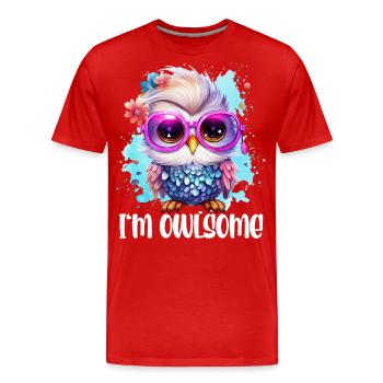 JE SUIS HIBOU HIBOU HIBOUX Drôle - T-shirt bio Premium Homme - rouge - Devant - Damien (186cm)