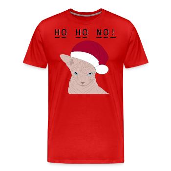 Ho ho no! - Men's Premium Organic T-Shirt - red - Front - Damien (186cm)