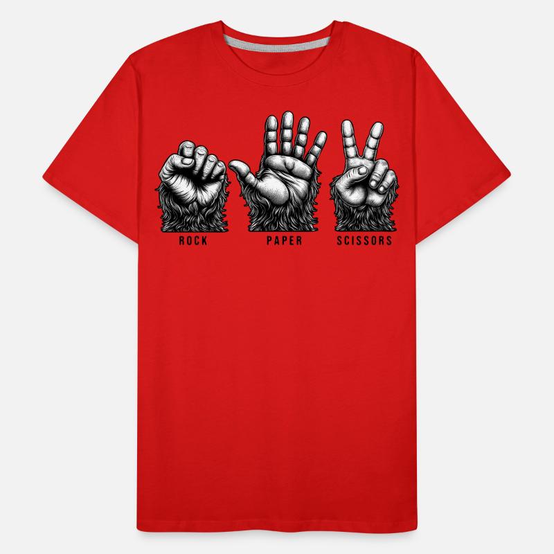 Ciseaux à papier de roche T-shirt bio Premium Homme