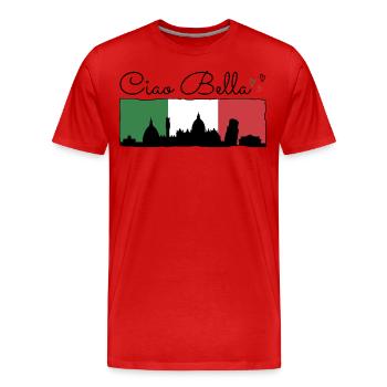 Ciao Bella - Männer Premium Bio T-Shirt - Rot - Vorne - Damien (186cm)