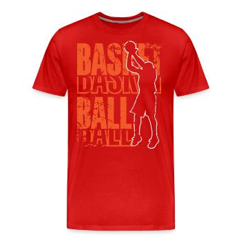 Basketball Basketballer - Männer Premium Bio T-Shirt - Rot - Vorne - Damien (186cm)