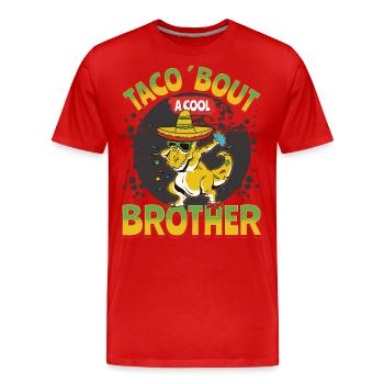 taco - T-shirt bio Premium Homme - rouge - Devant - Damien (186cm)