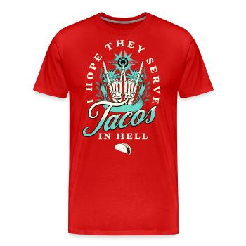 Taco - T-shirt bio Premium Homme - rouge - Devant - Damien (186cm)
