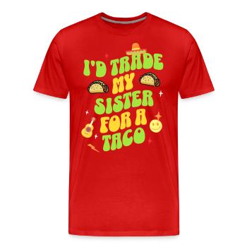 Taco - T-shirt bio Premium Homme - rouge - Devant - Damien (186cm)