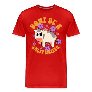 Vache Vaches - T-shirt bio Premium Homme - rouge - Devant - Damien (186cm)
