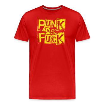 Punk as fuck - Men's Premium Organic T-Shirt - red - Front - Damien (186cm)