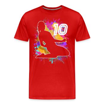 Soccer Woman Soccer 10th Birthday - Men's Premium Organic T-Shirt - red - Front - Damien (186cm)