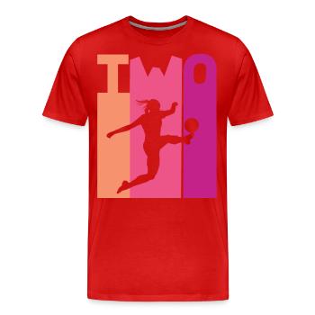 2nd Birthday Women's Soccer Soccer Female Soccer Player - Men's Premium Organic T-Shirt - red - Front - Damien (186cm)