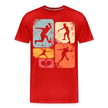 Ping-pong - T-shirt bio Premium Homme - rouge - Devant - Damien (186cm)