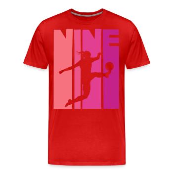 Footballer Soccer 9th Birthday - Men's Premium Organic T-Shirt - red - Front - Damien (186cm)