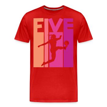 Footballeur Football 5ème Anniversaire - T-shirt bio Premium Homme - rouge - Devant - Damien (186cm)