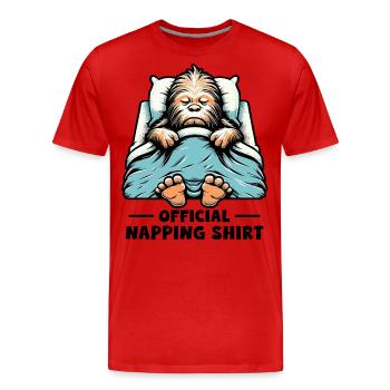 Chemise de sieste officielle - T-shirt bio Premium Homme - rouge - Devant - Damien (186cm)
