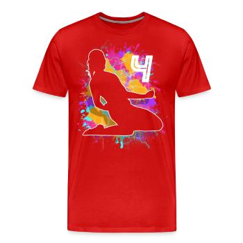Football Femme Football 4e anniversaire - T-shirt bio Premium Homme - rouge - Devant - Damien (186cm)