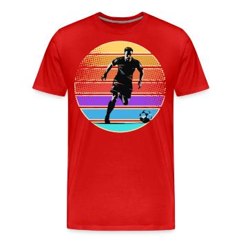 Joueurs de football - T-shirt bio Premium Homme - rouge - Devant - Damien (186cm)
