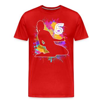 Soccer Woman Soccer 6th Birthday - Men's Premium Organic T-Shirt - red - Front - Damien (186cm)