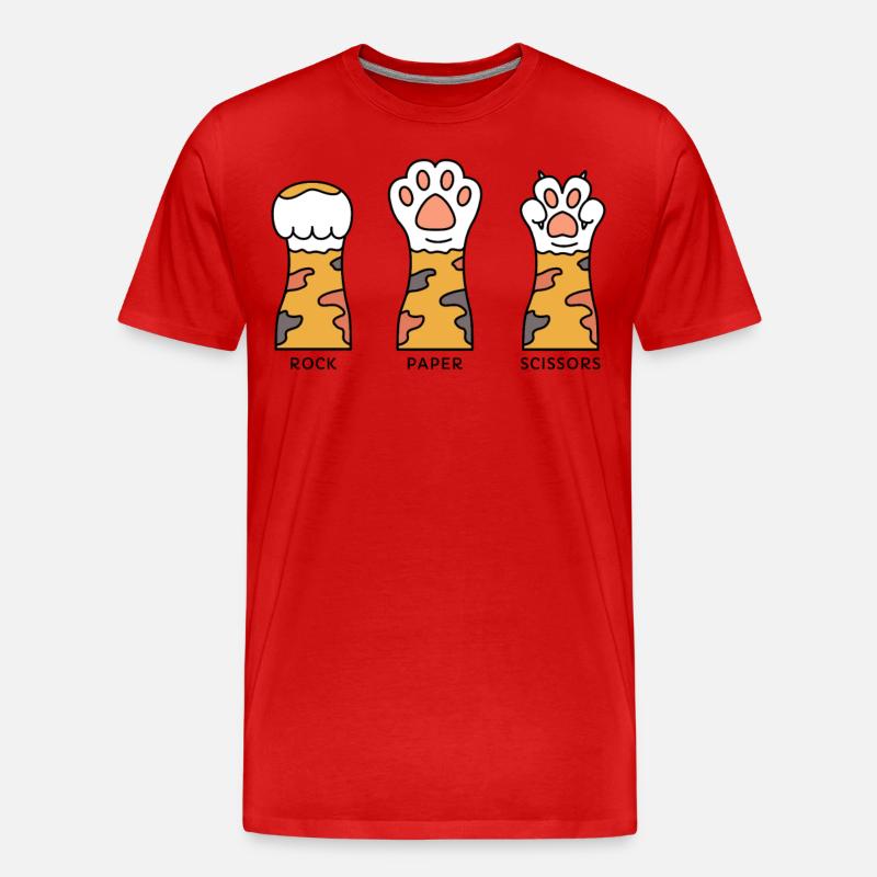 Ciseaux à papier de roche - T-shirt bio Premium Homme - rouge