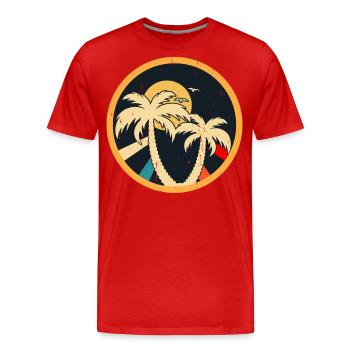 Palmiers - T-shirt bio Premium Homme - rouge - Devant - Damien (186cm)