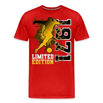 1971 Geburtsjahr Geburtstag Fußball - Männer Premium Bio T-Shirt - Rot - Vorne - Damien (186cm)