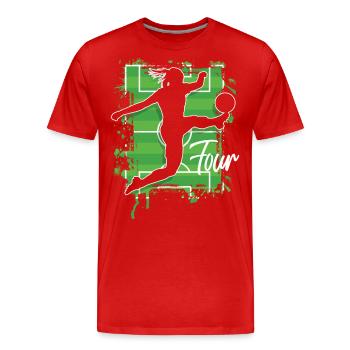 Football Femme Football 4e anniversaire - T-shirt bio Premium Homme - rouge - Devant - Damien (186cm)