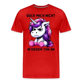 Ne me regarde pas sur ce ton - T-shirt bio Premium Homme - rouge - Devant - Damien (186cm)