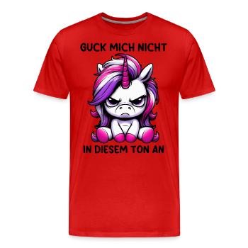 Ne me regarde pas sur ce ton - T-shirt bio Premium Homme - rouge - Devant - Damien (186cm)