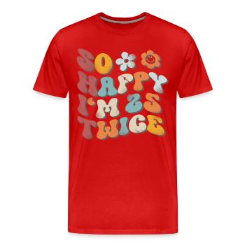 50th Birthday Funny Saying - Men's Premium Organic T-Shirt - red - Front - Damien (186cm)