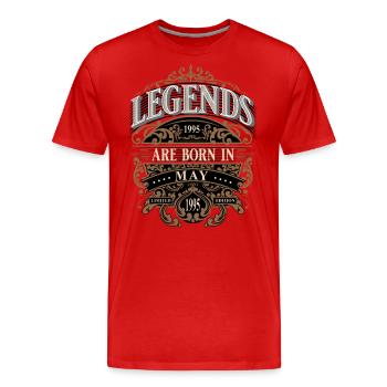 1995 Mai Geboren Geburtstag Geburtsjahr - Männer Premium Bio T-Shirt - Rot - Vorne - Damien (186cm)