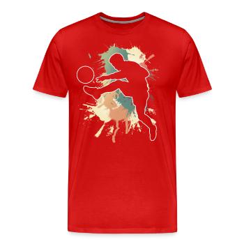 Joueurs de football - T-shirt bio Premium Homme - rouge - Devant - Damien (186cm)