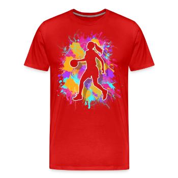 basketball women's basketball player basketball - Men's Premium Organic T-Shirt - red - Front - Damien (186cm)