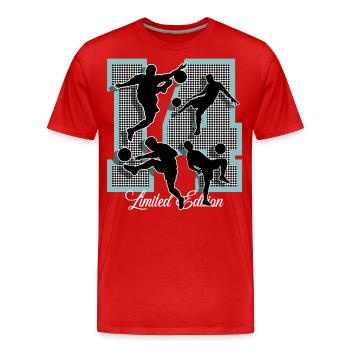 Football du 14e anniversaire - T-shirt bio Premium Homme - rouge - Devant - Damien (186cm)