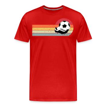 Footballeur Sunset Retro Vintage - T-shirt bio Premium Homme - rouge - Devant - Damien (186cm)
