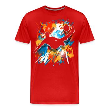 Joueurs de football - T-shirt bio Premium Homme - rouge - Devant - Damien (186cm)