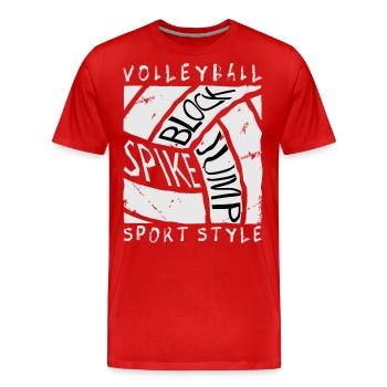 Volley-ball - T-shirt bio Premium Homme - rouge - Devant - Damien (186cm)